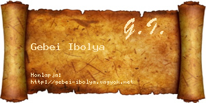 Gebei Ibolya névjegykártya